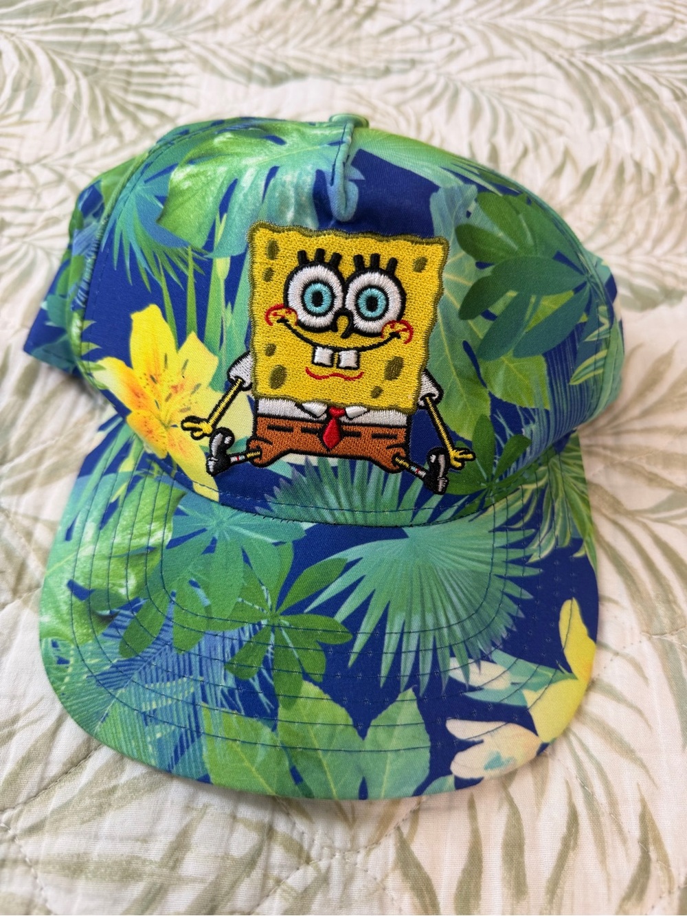 Nickelodeon SpongeBob Tropical Green Blue Snapback Hat